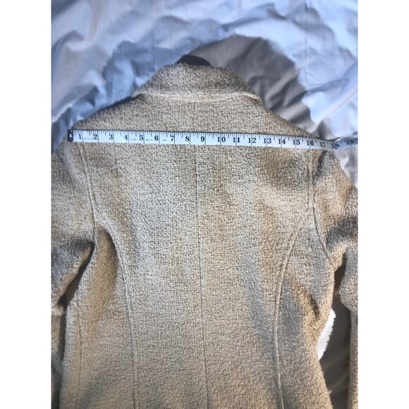 Halston Women's Vintage Oatmeal Tweed Wool Fall Winter Coat - Picture 7 of 8